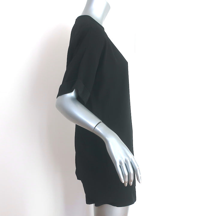 Victoria Victoria Beckham Short Sleeve Romper Black Crepe Size US 4