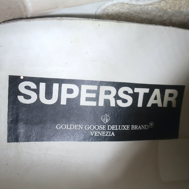 Golden Goose Superstar Glitter Star Sneakers White Leather Size 40