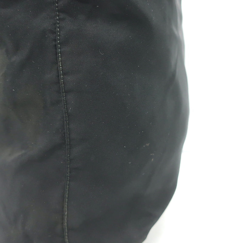 Vintage Prada Tessuto Nylon Medium Top-Zip Shoulder Bag Black