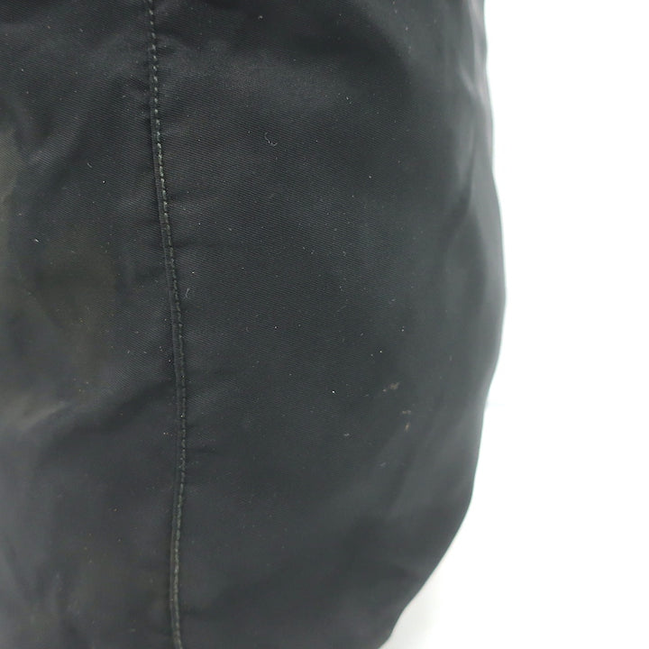Vintage Prada Tessuto Nylon Medium Top-Zip Shoulder Bag Black