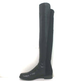 Stuart Weitzman 5050 over-the-knee black leather boots, authentic pre-owned, gently worn, US 9