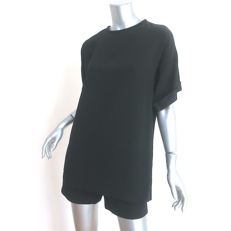 Victoria Victoria Beckham Short Sleeve Romper Black Crepe Size US 4