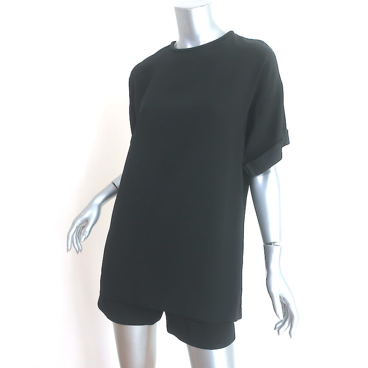 Victoria Victoria Beckham Short Sleeve Romper Black Crepe Size US 4
