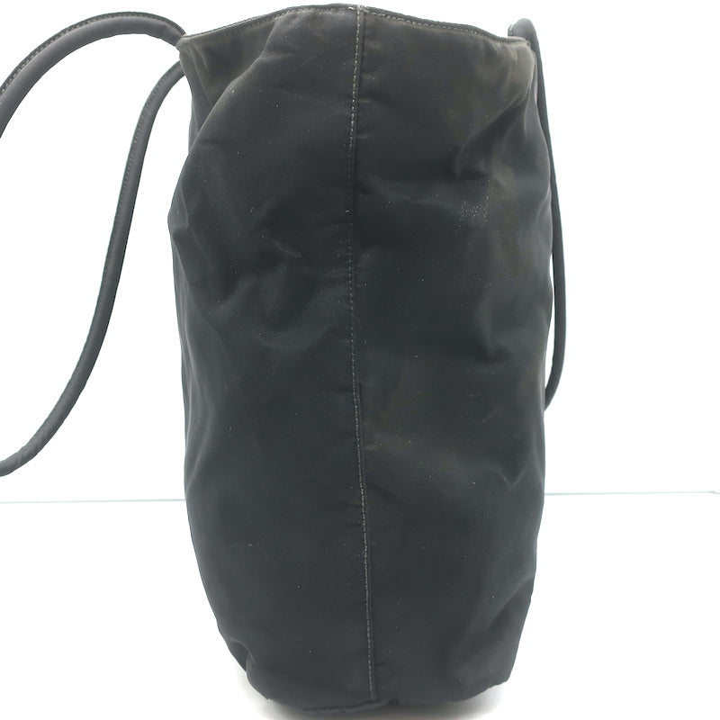 Vintage Prada Tessuto Nylon Medium Top-Zip Shoulder Bag Black