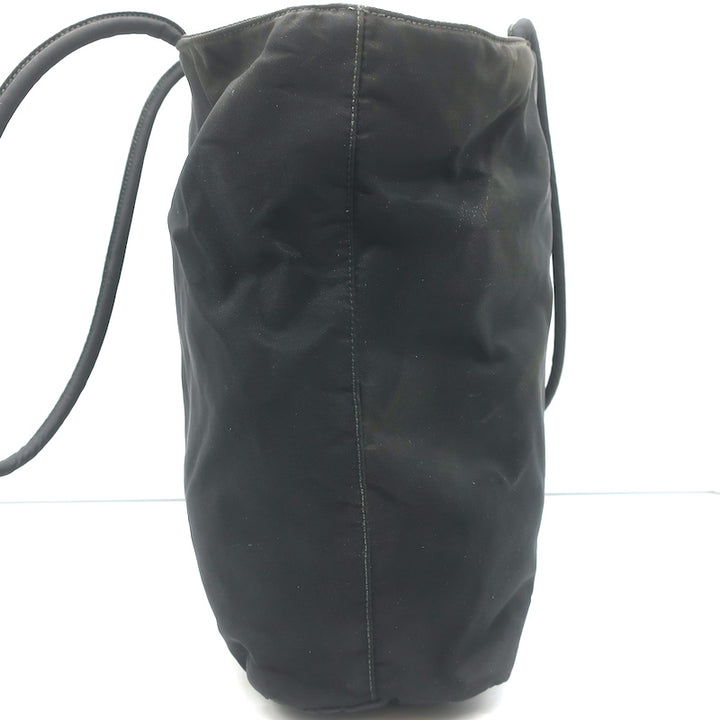 Vintage Prada Tessuto Nylon Medium Top-Zip Shoulder Bag Black