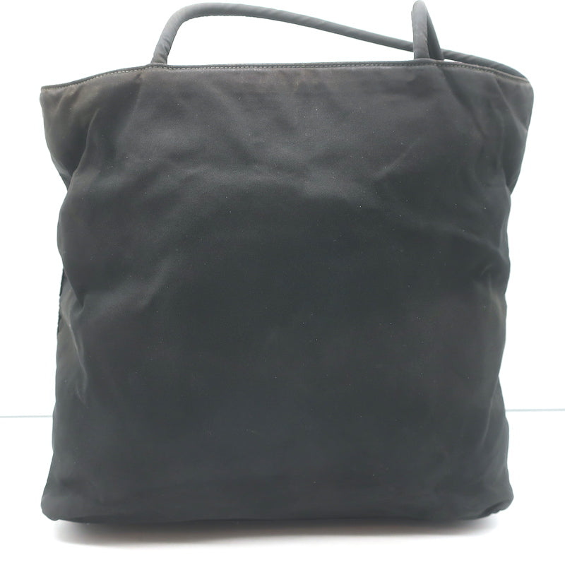 Vintage Prada Tessuto Nylon Medium Top-Zip Shoulder Bag Black