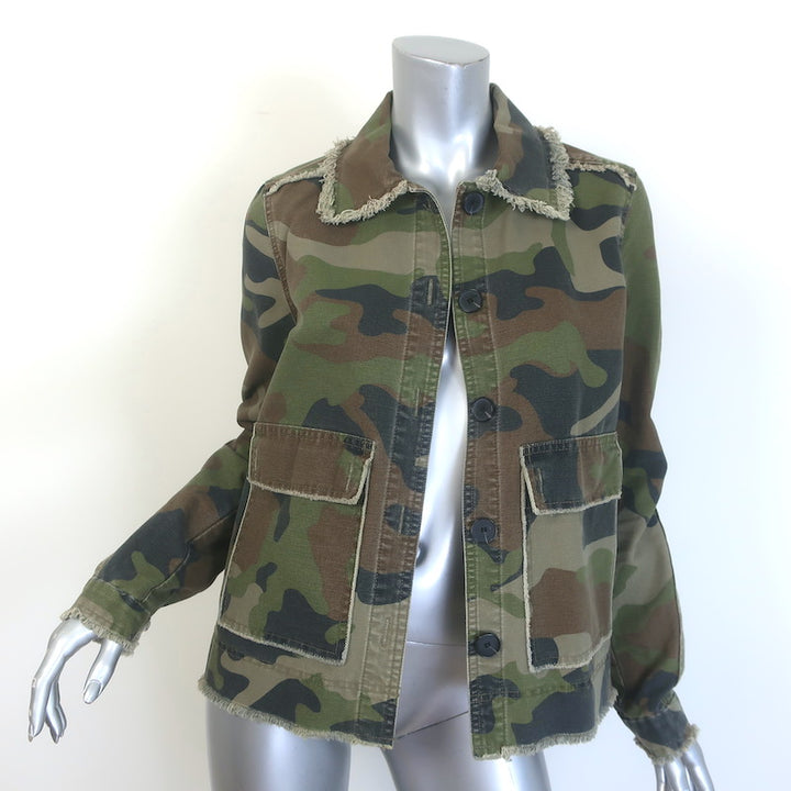 Veronica Beard JEANS Mercer Camo Print Army Jacket Green Size Small