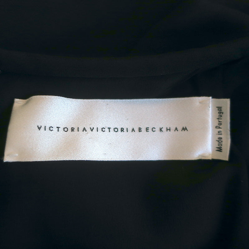 Victoria Victoria Beckham Short Sleeve Romper Black Crepe Size US 4