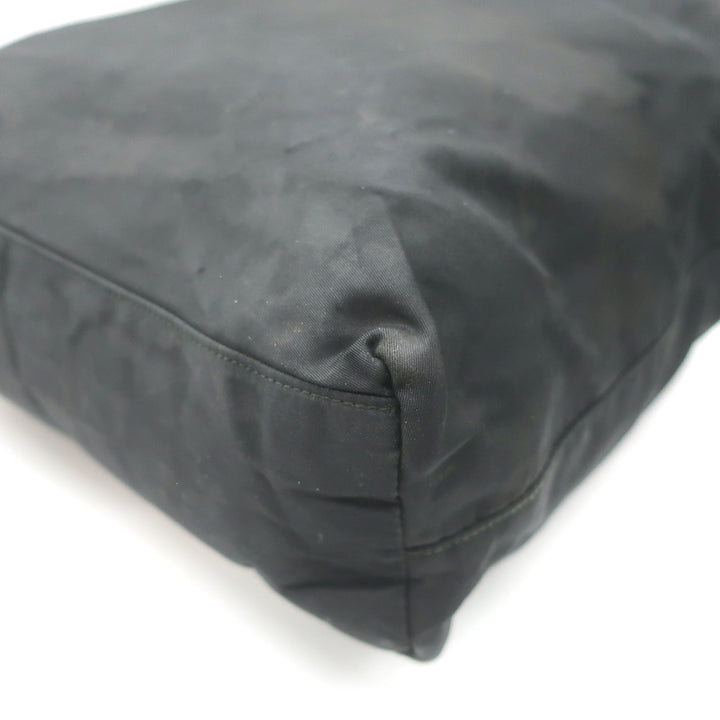 Vintage Prada Tessuto Nylon Medium Top-Zip Shoulder Bag Black