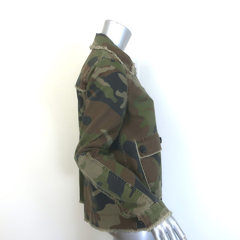 Veronica Beard JEANS Mercer Camo Print Army Jacket Green Size Small