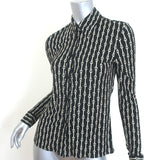 Nili Lotan Celestine Shirt Black Horse Strap Print Jersey Size Extra Small