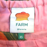 FARM Rio Tiered Maxi Dress Pink Cocoa Forest Print Cotton Size Extra Small