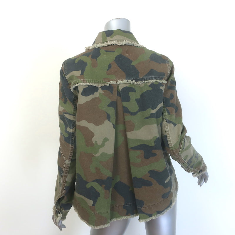 Veronica Beard JEANS Mercer Camo Print Army Jacket Green Size Small