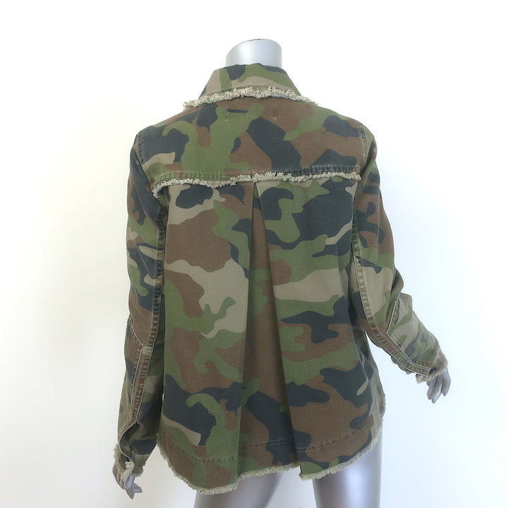 Veronica Beard JEANS Mercer Camo Print Army Jacket Green Size Small