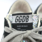 Golden Goose Superstar Rainbow Glitter Sneakers Silver with Pink Star Size 40