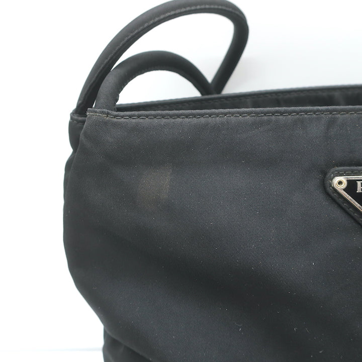 Vintage Prada Tessuto Nylon Small Shoulder Bag Black