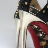 Christian Louboutin Circus City Spiked Cutout Pumps Beige Suede Size 36.5