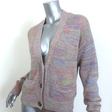 RE/DONE 90s Oversized Crop Cardigan Rainbow Cotton-Linen Size Small