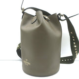 Valentino Rockstud Bucket Bag Dark Olive Leather Small Crossbody