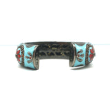 MCL by Matthew Campbell Laurenza Sapphire & Citrine Floral Cuff Bracelet Blue