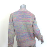 RE/DONE 90s Oversized Crop Cardigan Rainbow Cotton-Linen Size Small