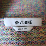RE/DONE 90s Oversized Crop Cardigan Rainbow Cotton-Linen Size Small