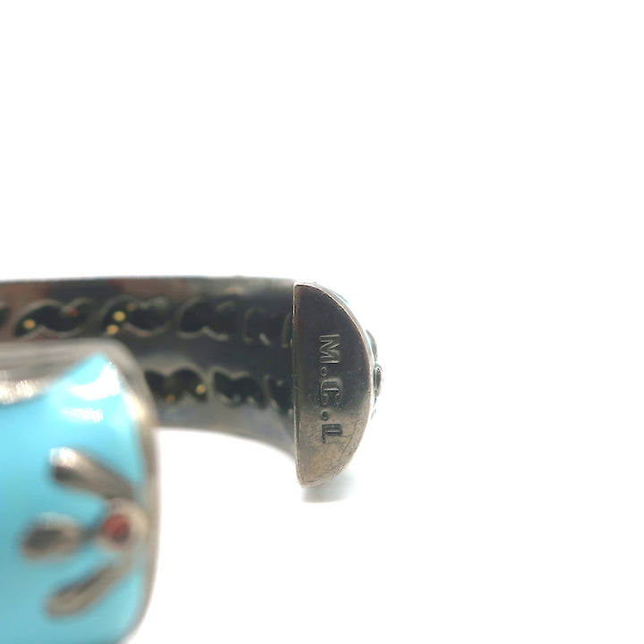 MCL by Matthew Campbell Laurenza Sapphire &amp; Citrine Floral Cuff Bracelet Blue