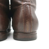 Dries Van Noten Lace-Up Booties Brown Leather Size 37 Flat Ankle Boots