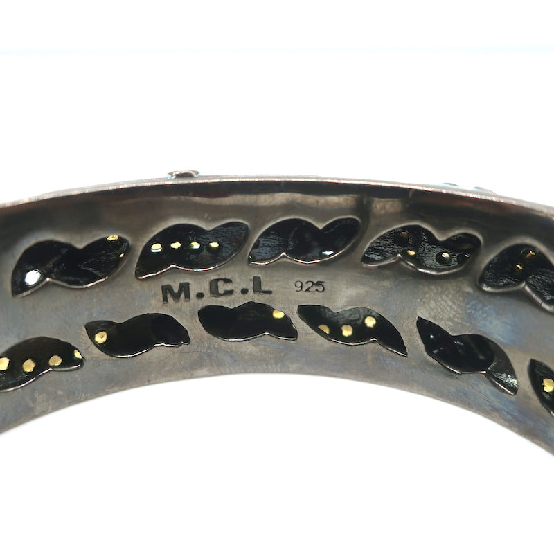 MCL by Matthew Campbell Laurenza Sapphire &amp; Citrine Floral Cuff Bracelet Blue