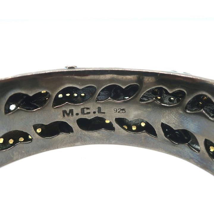 MCL by Matthew Campbell Laurenza Sapphire &amp; Citrine Floral Cuff Bracelet Blue