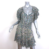 Isabel Marant Etoile Florise Mini Dress Multicolor Printed Chiffon Size 34