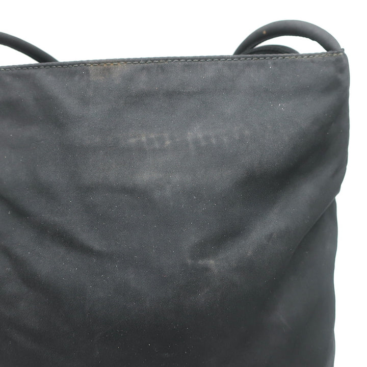 Vintage Prada Tessuto Nylon Small Shoulder Bag Black