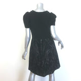 Chanel 11A Puff Sleeve Boucle Knit Dress Black/Silver Wool Size 38