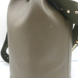 Valentino Rockstud Bucket Bag Dark Olive Leather Small Crossbody