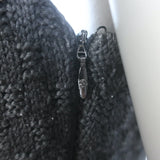 Chanel 11A Puff Sleeve Boucle Knit Dress Black/Silver Wool Size 38