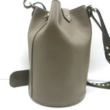 Valentino Rockstud Bucket Bag Dark Olive Leather Small Crossbody