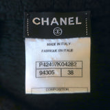 Chanel 11A Puff Sleeve Boucle Knit Dress Black/Silver Wool Size 38