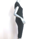 James Perse Classic Skinny T-Shirt Dress Black Ruched Stretch Jersey Size 4