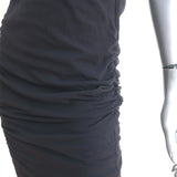 James Perse Classic Skinny T-Shirt Dress Black Ruched Stretch Jersey Size 4