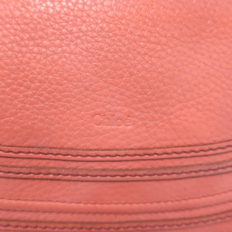 Chloé Medium Marcie satchel — Paradise Pink pebbled leather crossbody, authentic pre-owned with light wear