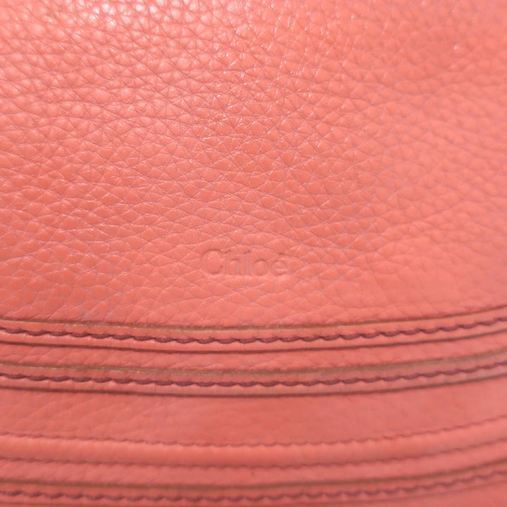 Chloé Medium Marcie satchel — Paradise Pink pebbled leather crossbody, authentic pre-owned with light wear