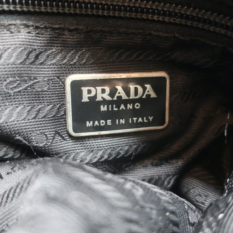 Vintage Prada Tessuto Nylon Small Shoulder Bag Black