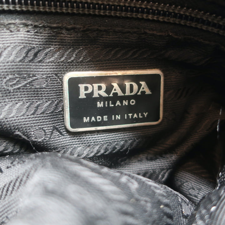 Vintage Prada Tessuto Nylon Small Shoulder Bag Black