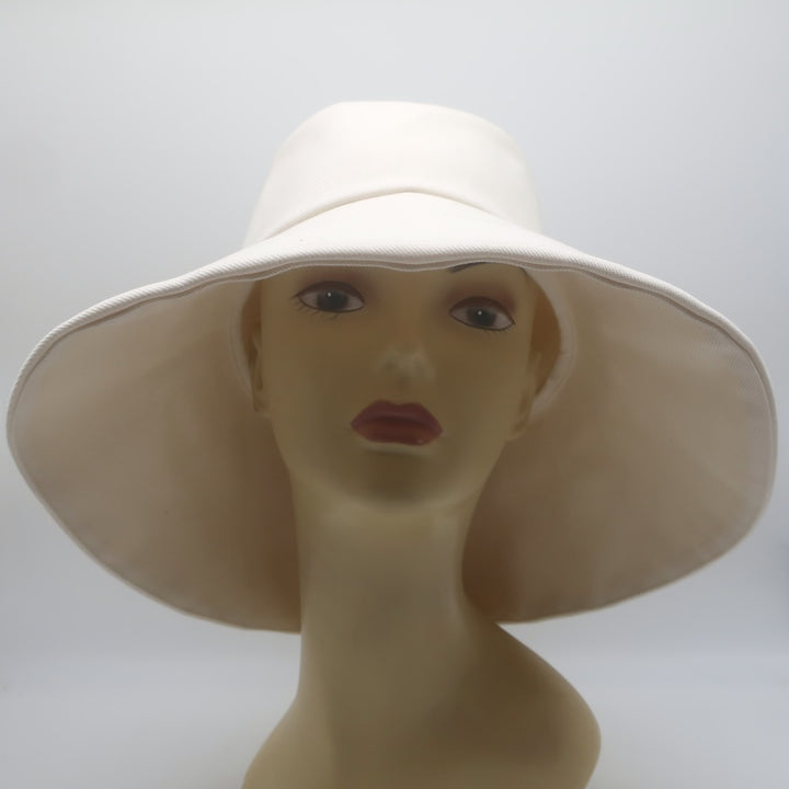 Janessa Leone Walker Bucket Hat Cream Cotton Twill Size Medium