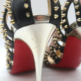 Christian Louboutin Circus City Spiked Cutout Pumps Beige Suede Size 36.5