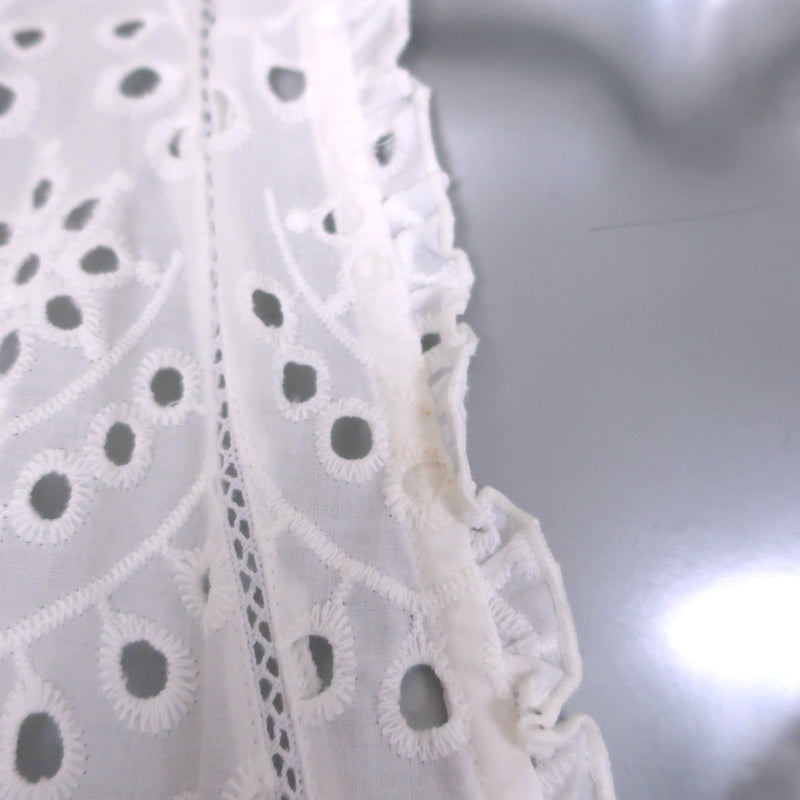 Poupette St Barth Bell Broderie Anglaise mini dress Small, detail close-up