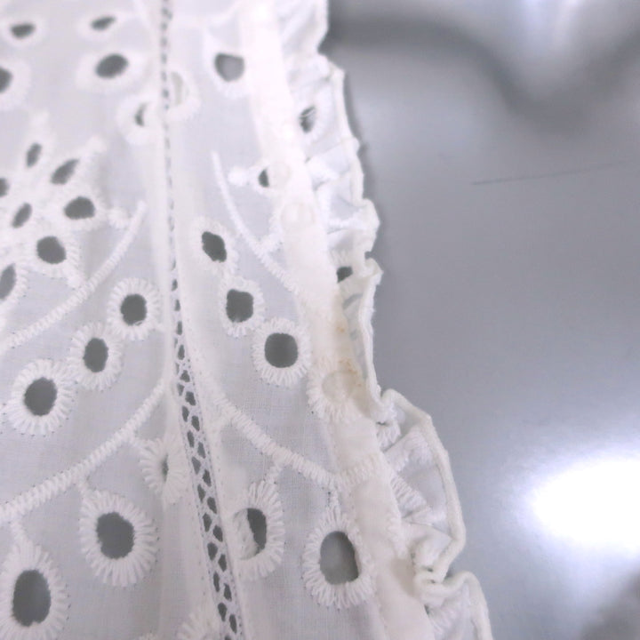 Poupette St Barth Bell Broderie Anglaise mini dress Small, detail close-up