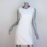 Alexander McQueen Embellished-Neck Sleeveless Mini Dress White Crepe Size 44