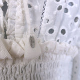 Poupette St Barth Bell Sleeve Mini Dress White Broderie Anglaise Size Small NEW