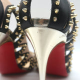 Christian Louboutin Circus City Spiked Cutout Pumps Beige Suede Size 36.5